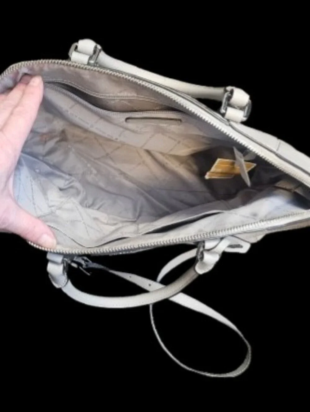 NWT Michael Kors Ciara Pearl Gray Satchel
